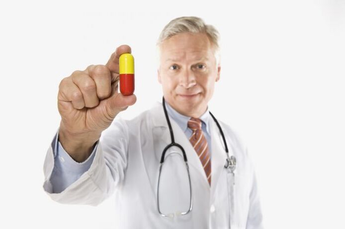 a doctor offers medicine for prostatitis